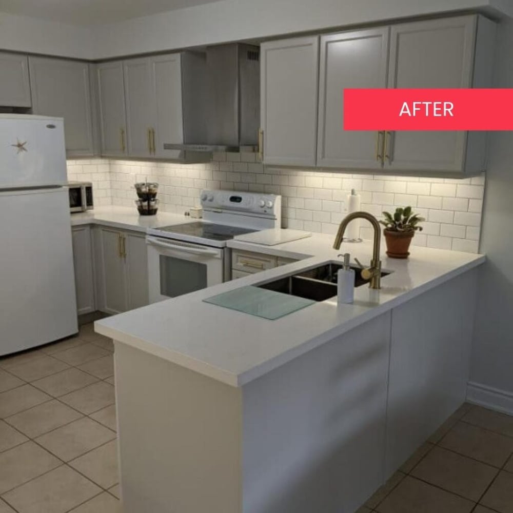 P2D cabinet and vanity refinishing example in Oakville
